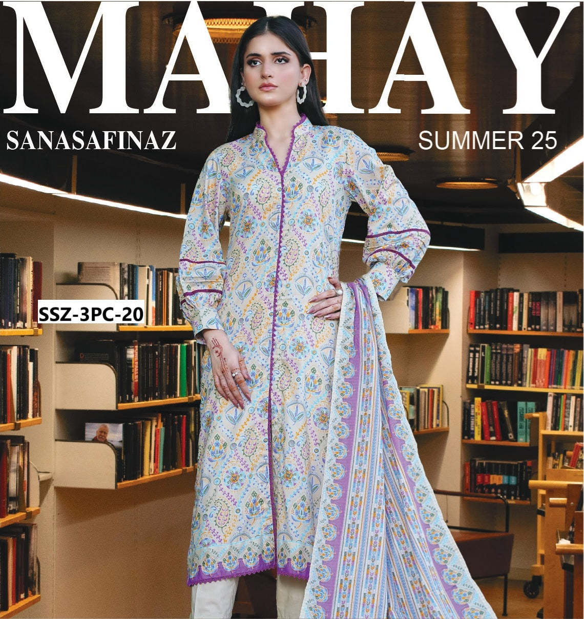 SANA SAFINAZ 3PC UNSTITCH LAWN.