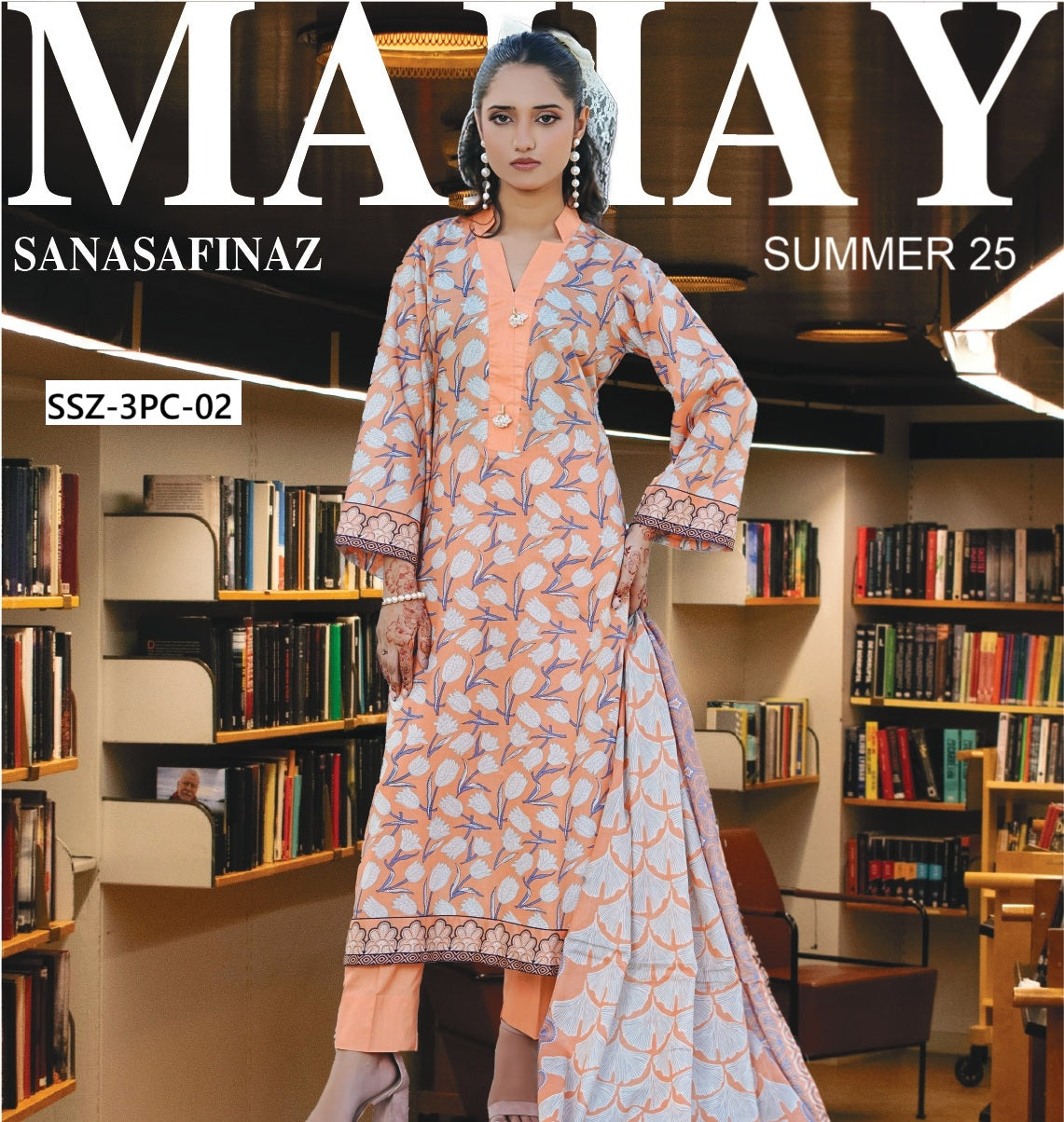 SANA SAFINAZ 3PC UNSTITCH LAWN.
