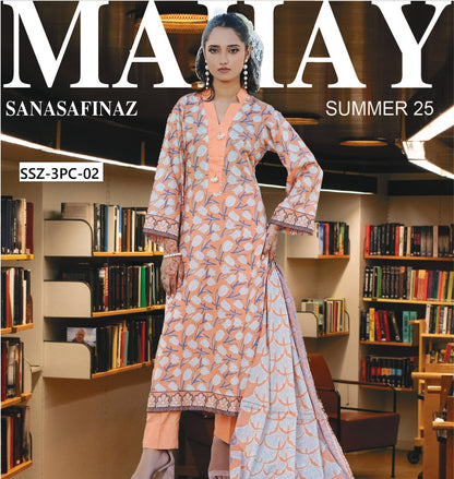 SANA SAFINAZ 3PC UNSTITCH LAWN.