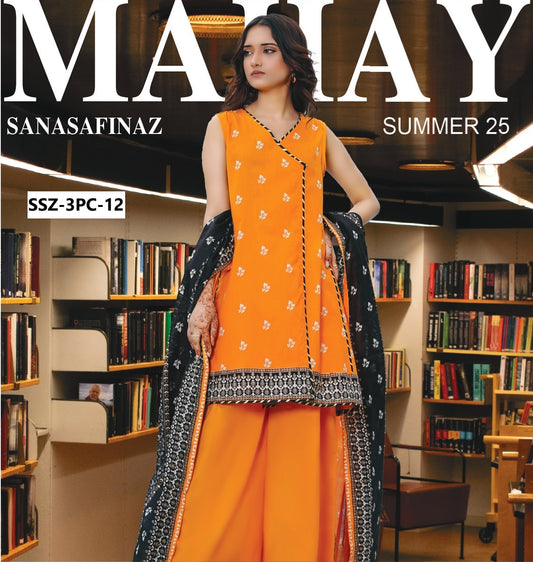 SANA SAFINAZ 3PC UNSTITCH LAWN.