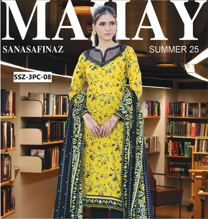 SANA SAFINAZ 3PC UNSTITCH LAWN.