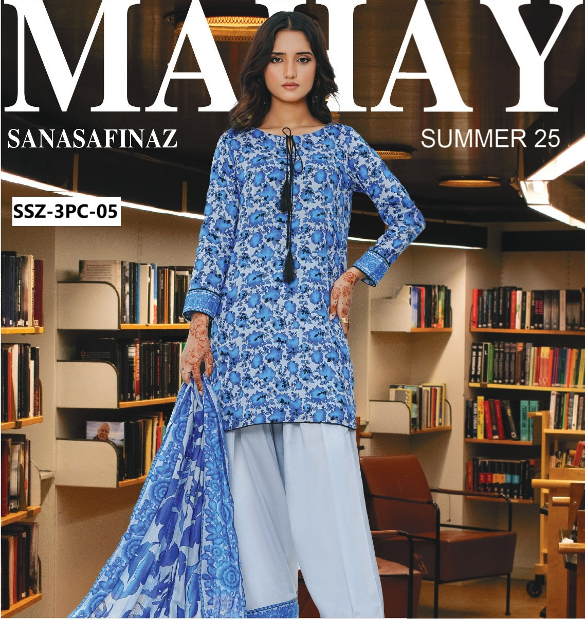 SANA SAFINAZ 3PC UNSTITCH LAWN.