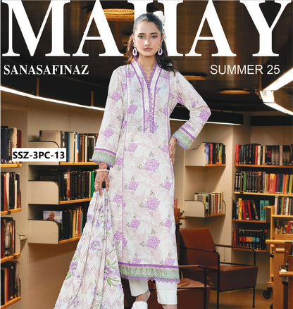 SANA SAFINAZ 3PC UNSTITCH LAWN.